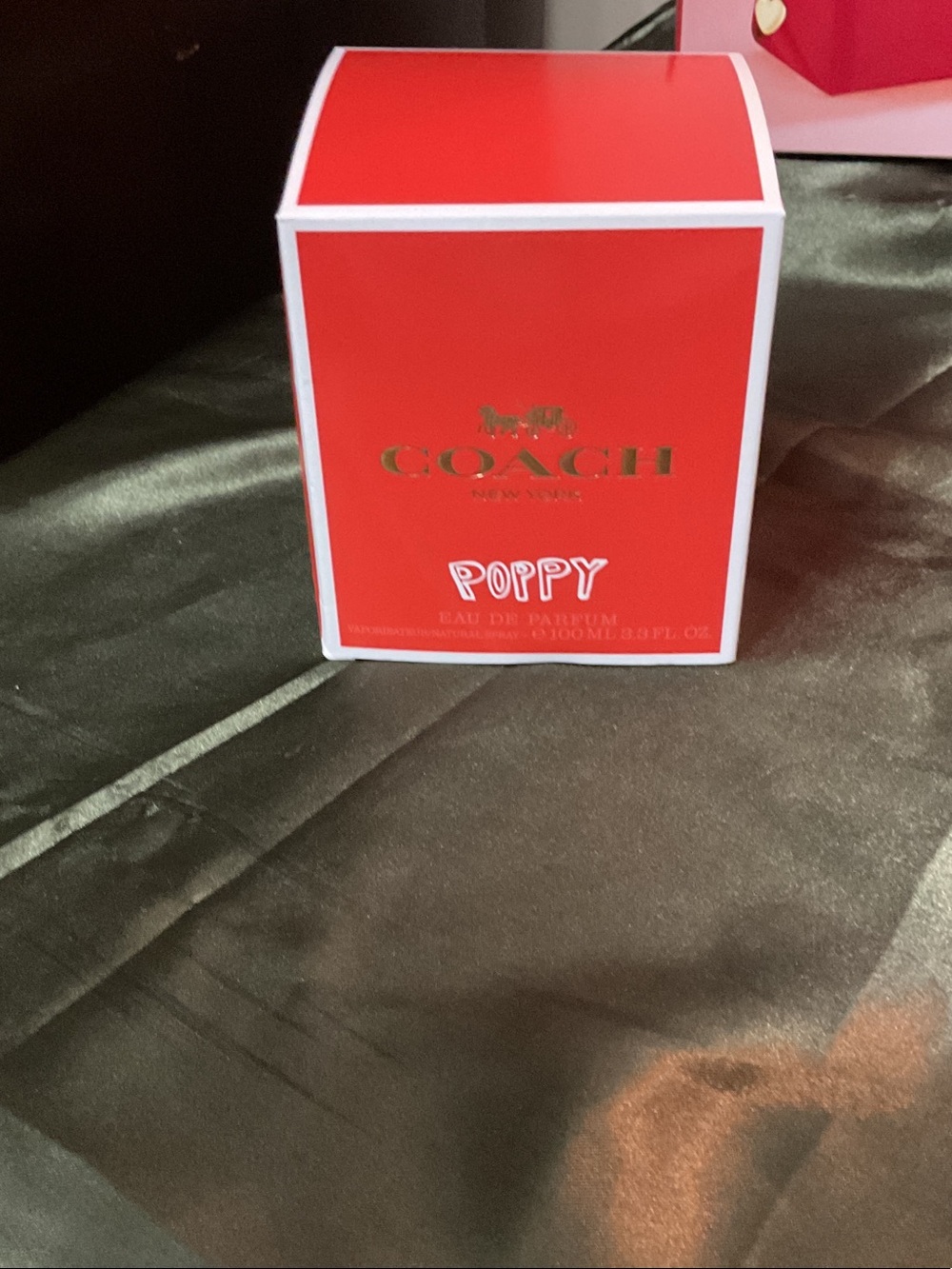 Coach Poppy Fragrance Box in Bold Red with Gold Logo